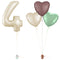 Cream 4th Birthday Balloon Bouquet Set