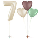 Cream 7th Birthday Balloon Bouquet Set