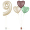 Cream 9th Birthday Balloon Bouquet Set