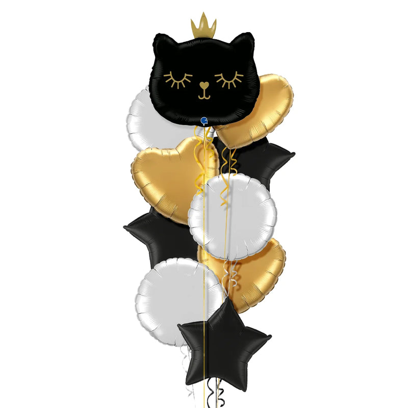 Cute Black Kitten Balloon Bouquet - Jumbo Size 26"