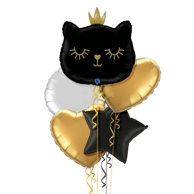 Cute Black Kitten Balloon Bouquet - Jumbo Size 26"