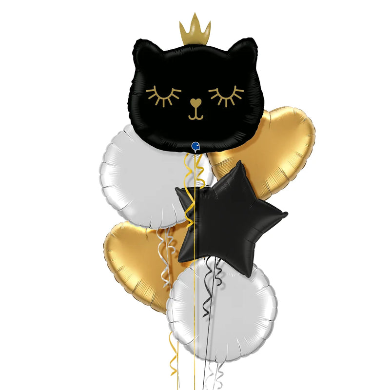 Cute Black Kitten Balloon Bouquet - Jumbo Size 26"