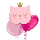 Cute Pink Kitten Balloon Bouquet - Jumbo Size 26"