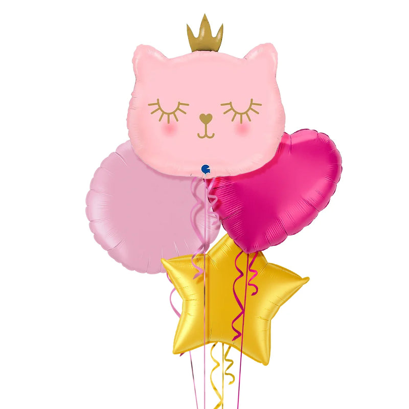 Cute Pink Kitten Balloon Bouquet - Jumbo Size 26"