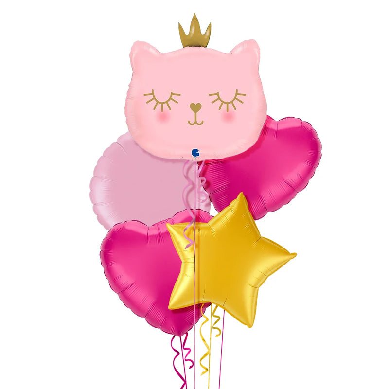 Cute Pink Kitten Balloon Bouquet - Jumbo Size 26"