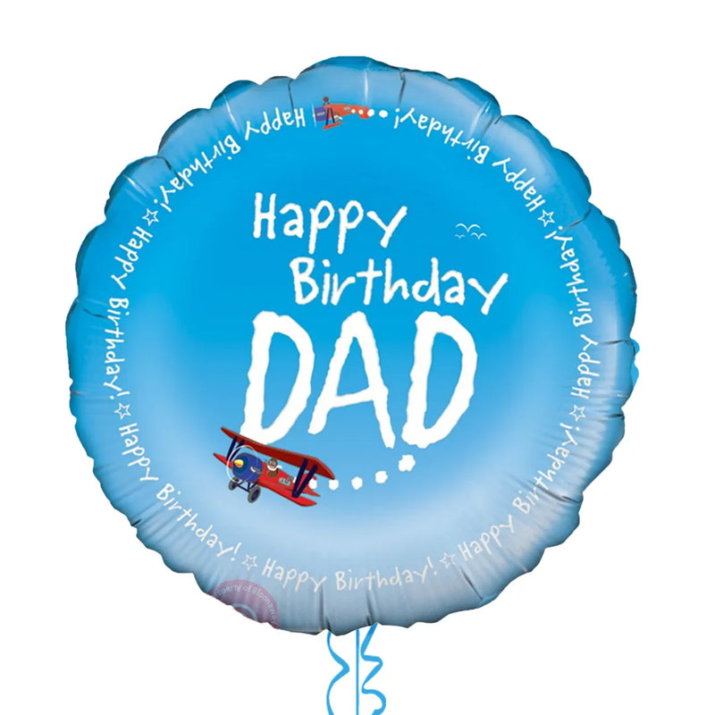 Happy Birthday Dad Aviation Theme Foil Balloon Bouquet