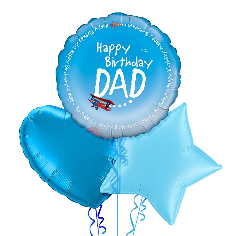 Happy Birthday Dad Aviation Theme Foil Balloon Bouquet