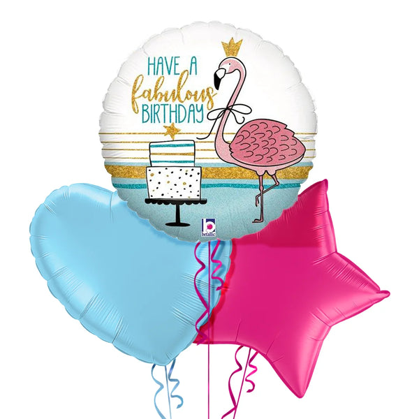 Fabulous Flamingo Happy Birthday Balloon Bouquet