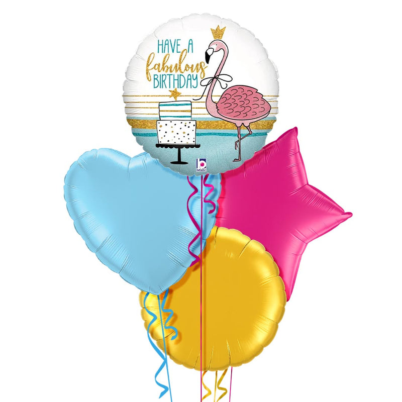 Fabulous Flamingo Happy Birthday Balloon Bouquet