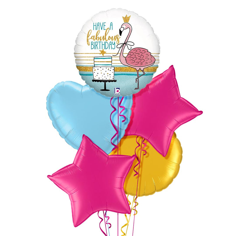 Fabulous Flamingo Happy Birthday Balloon Bouquet