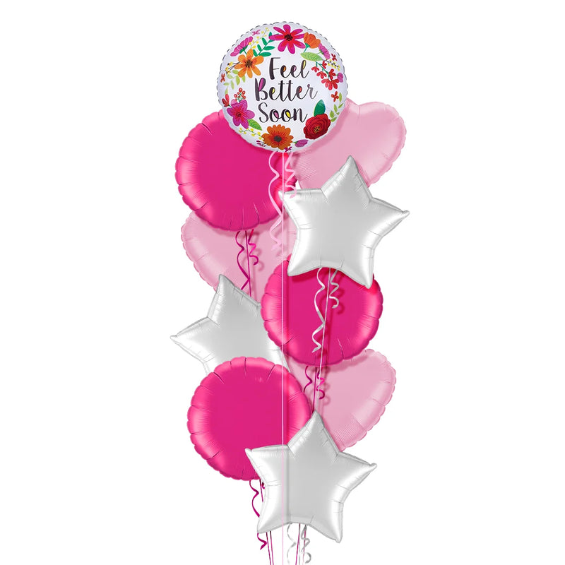 Feel Better Soon Flowers Balloon Bouquet