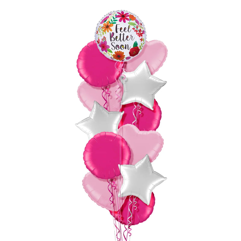 Feel Better Soon Flowers Balloon Bouquet