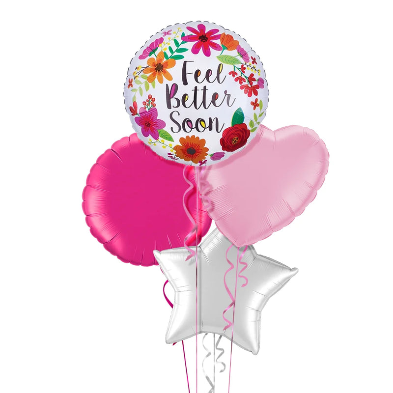 Feel Better Soon Flowers Balloon Bouquet
