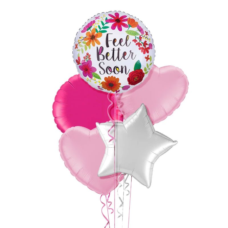 Feel Better Soon Flowers Balloon Bouquet