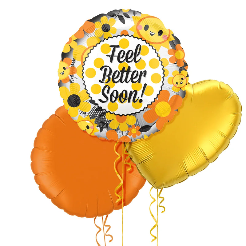 Feel Better Soon Sunflower Themed Balloon Bouquet