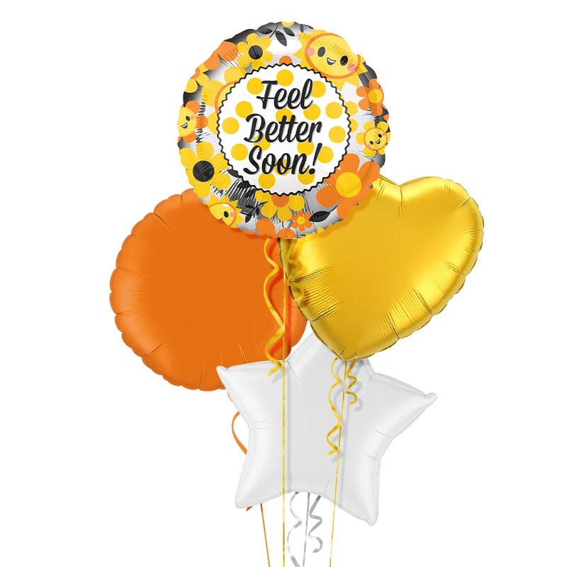 Feel Better Soon Sunflower Themed Balloon Bouquet