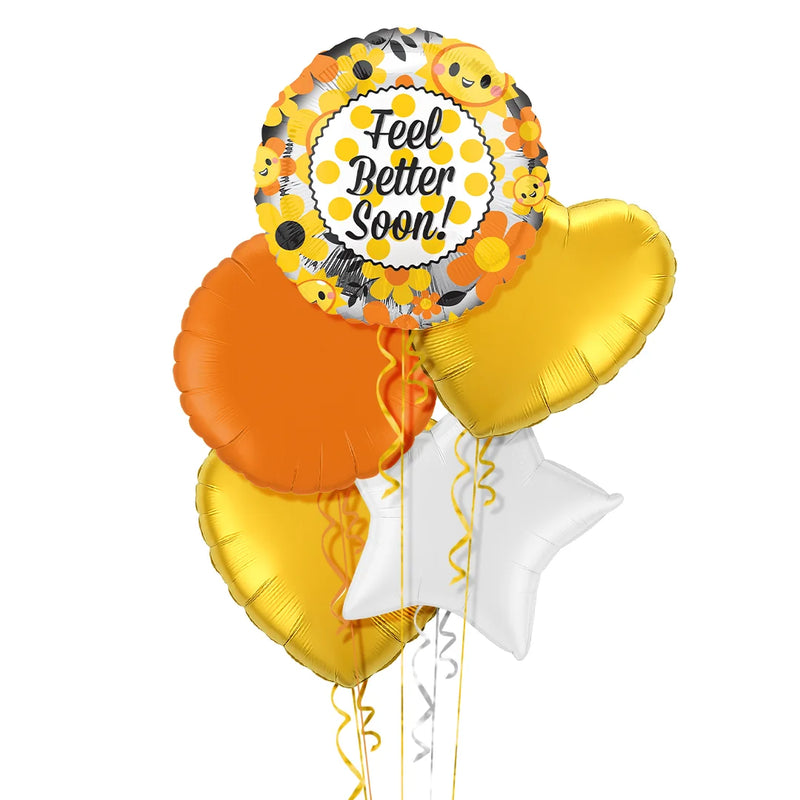 Feel Better Soon Sunflower Themed Balloon Bouquet