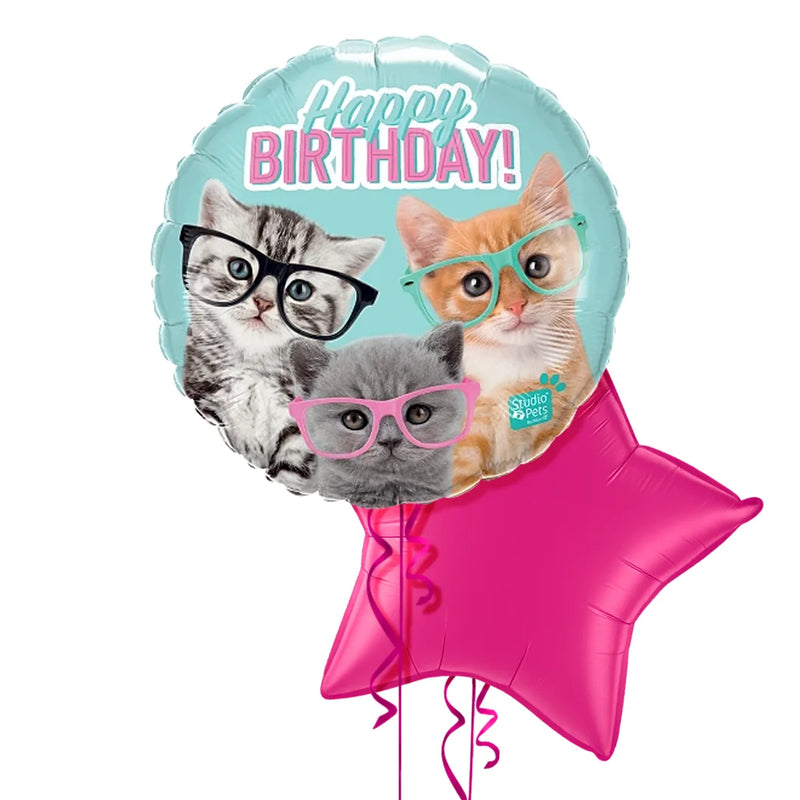 Funny Cat Happy Birthday Balloon Bouquet