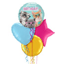 Funny Cat Happy Birthday Balloon Bouquet