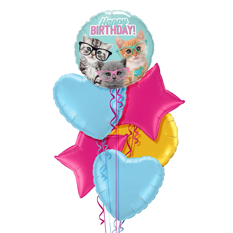 Funny Cat Happy Birthday Balloon Bouquet