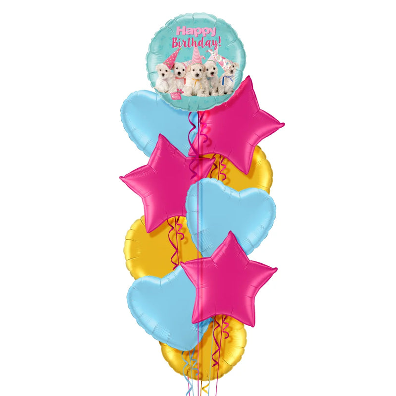 Funny Puppies Happy Birthday Balloon Bouquet