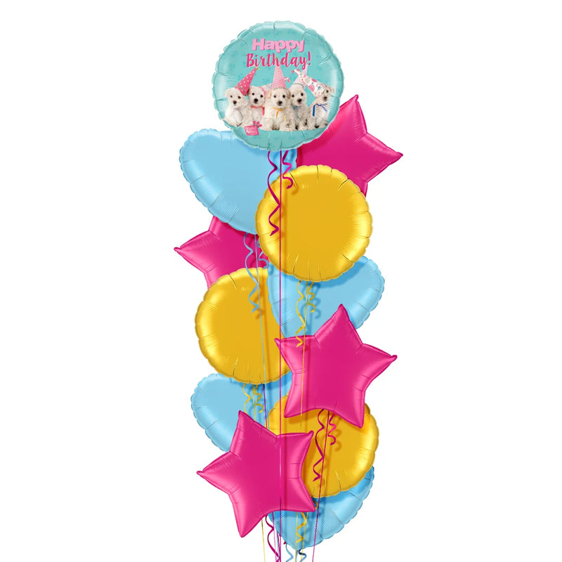 Funny Puppies Happy Birthday Balloon Bouquet