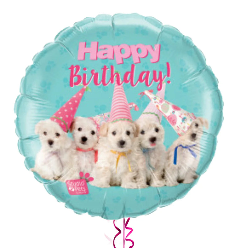 Funny Puppies Happy Birthday Balloon Bouquet