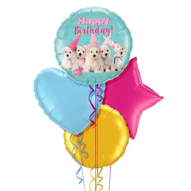 Funny Puppies Happy Birthday Balloon Bouquet