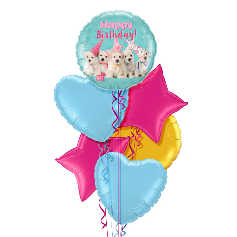 Funny Puppies Happy Birthday Balloon Bouquet