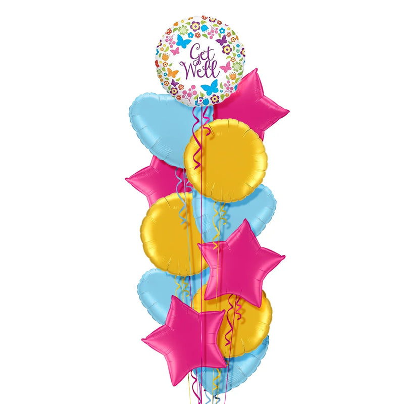 Get Well Butterfly Themed Balloon Bouquet