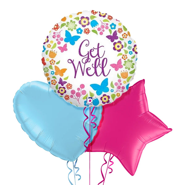 Get Well Butterfly Themed Balloon Bouquet