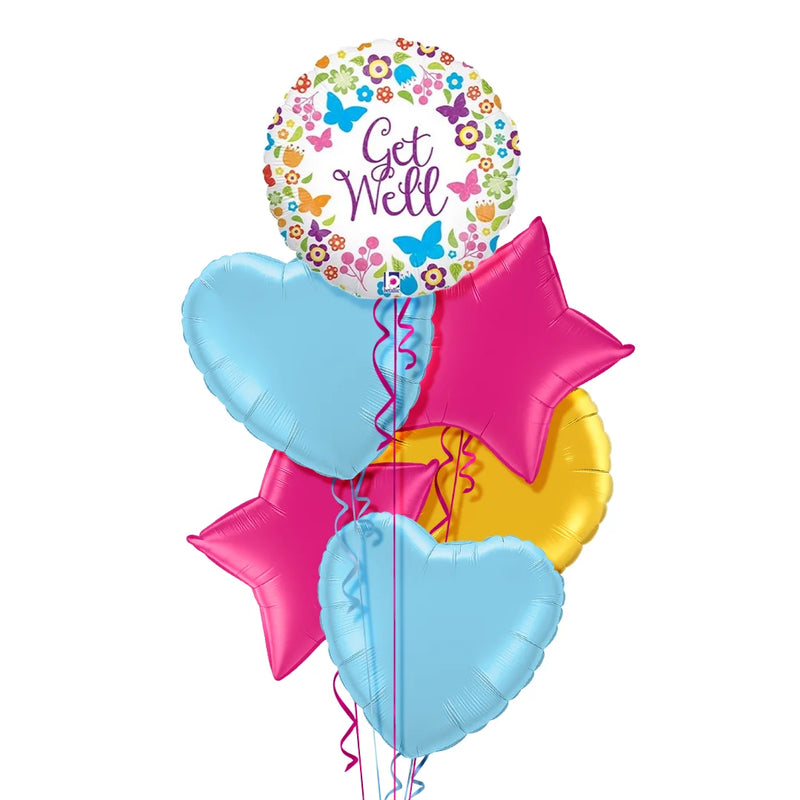 Get Well Butterfly Themed Balloon Bouquet