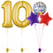 Gold 10th Birthday Balloon Bouquet Set