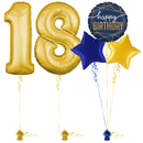 Gold 18th Birthday Balloon Bouquet Set