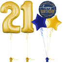 Gold 21st Birthday Balloon Bouquet Set