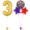 Gold 3rd Birthday Balloon Bouquet Set