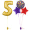 Gold 5th Birthday Balloon Bouquet Set