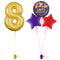 Gold 8th Birthday Balloon Bouquet Set