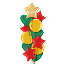 Gold Star Merry Christmas Balloon Bouquet