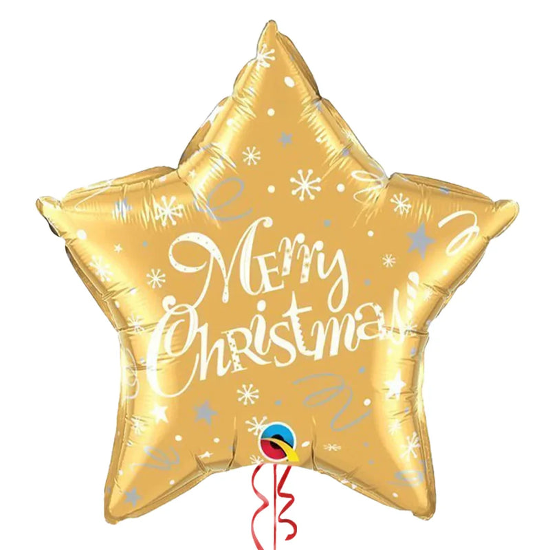 Gold Star Merry Christmas Balloon Bouquet