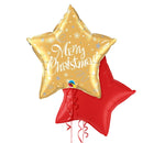 Gold Star Merry Christmas Balloon Bouquet
