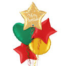 Gold Star Merry Christmas Balloon Bouquet