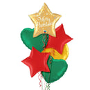 Gold Star Merry Christmas Balloon Bouquet