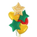 Gold Star Merry Christmas Balloon Bouquet