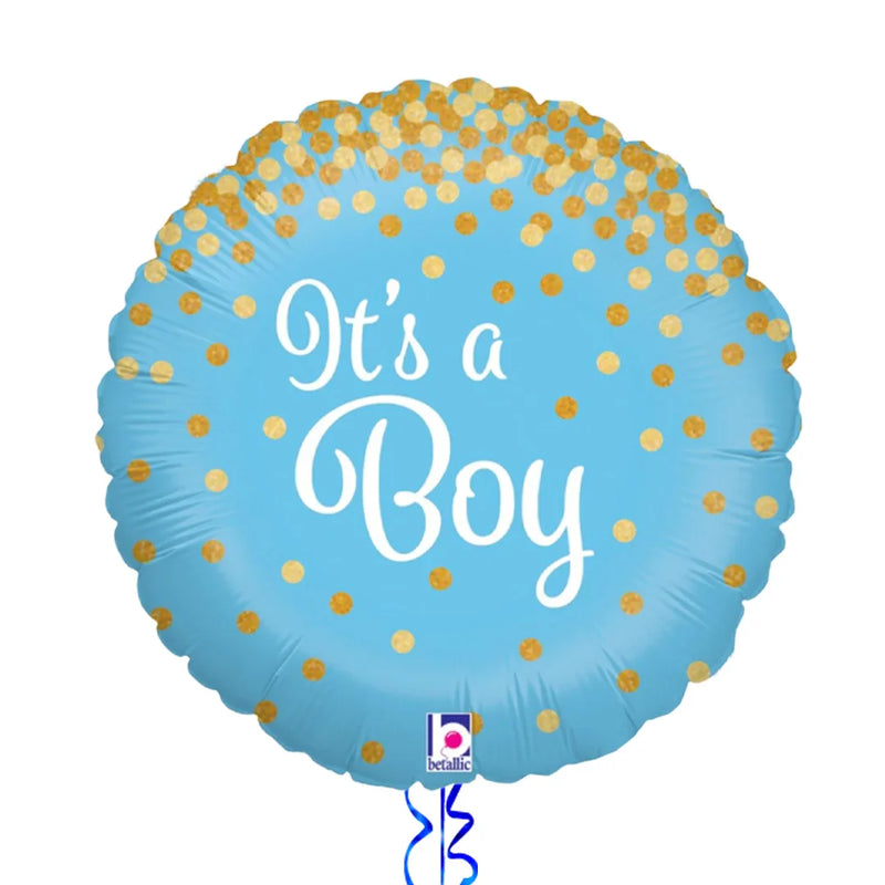 Gold and Blue Classy It's a Boy Balloon Bouquet
