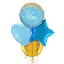 Gold and Blue Classy It's a Boy Balloon Bouquet