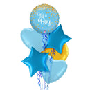 Gold and Blue Classy It's a Boy Balloon Bouquet