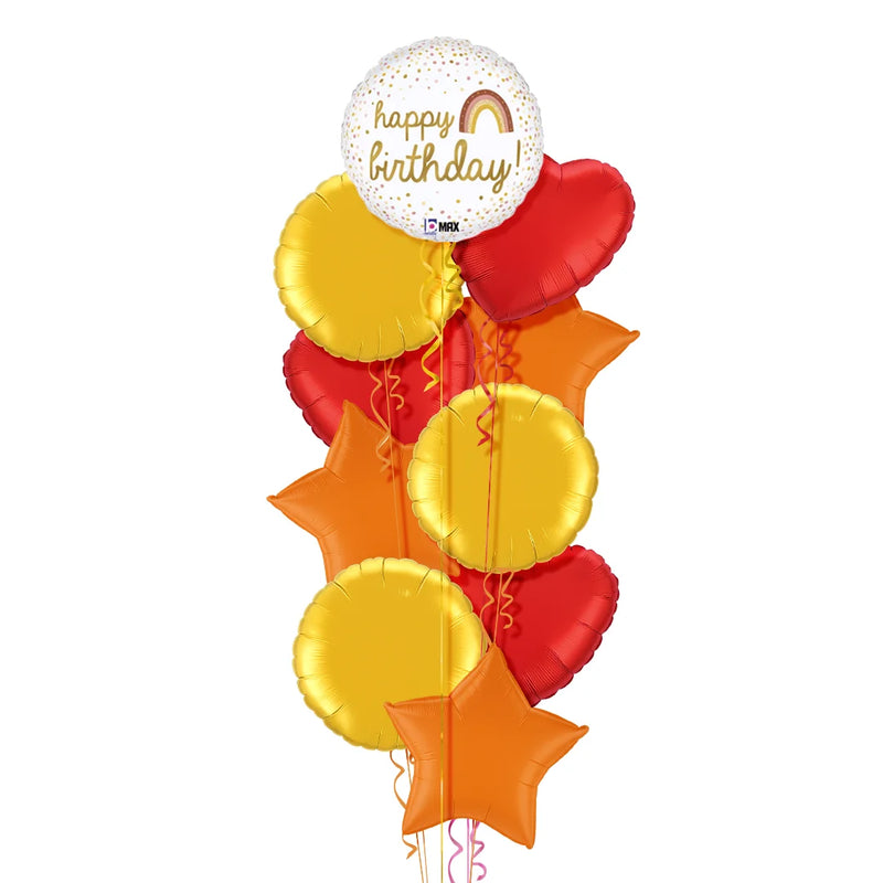 Golden Birthday Rainbow Balloon Bouquet