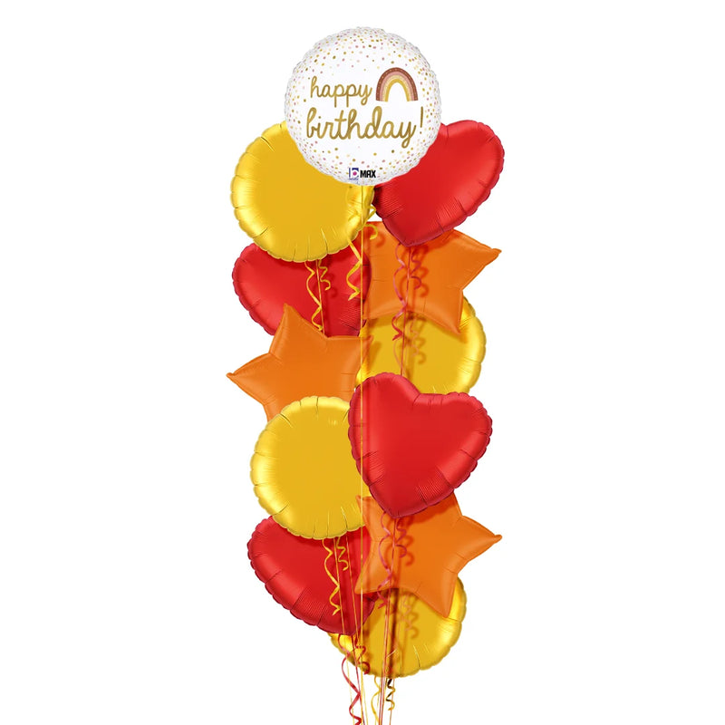 Golden Birthday Rainbow Balloon Bouquet