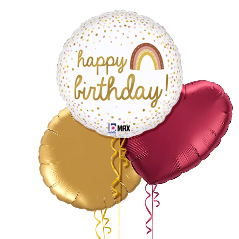 Golden Birthday Rainbow Balloon Bouquet